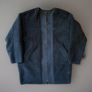 Lululemon Collarless Textured Jacket 6 Black Full Zip Fleece Sherpa Outerwear